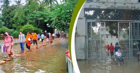 কুমুদিনী হাসপাতালে বন্যার পানি, রোগীদের ভোগান্তি