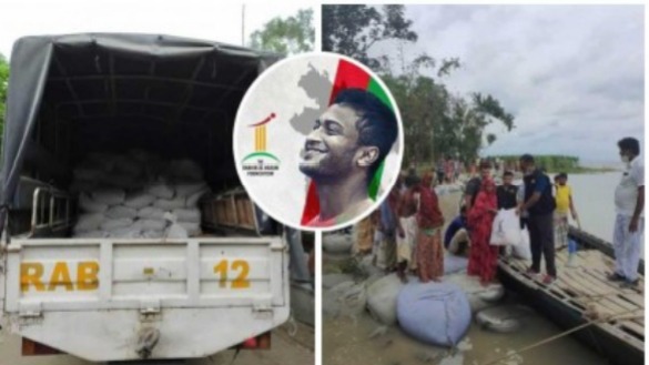 সিরাজগঞ্জের বন্যার্তদের পাশে সাকিবের ফাউন্ডেশন